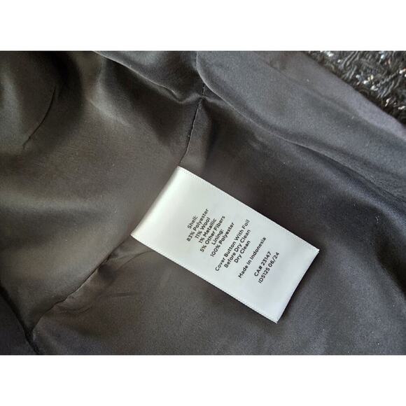 Talbots Metallic Black Fringe Tweed Blazer Women's Size 18WP NWT Career Party - Picture 13 of 16